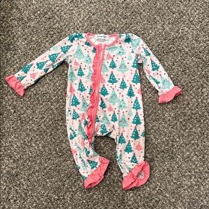 Marie Nicole 18 month Pink and Green Christmas Tree Kids One Piece